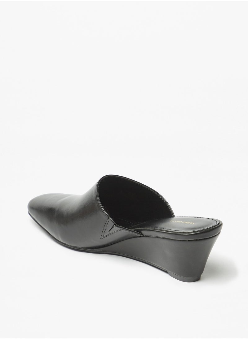 Flora Bella By Shoexpress - Womens Solid Slip-On Mules with Wedge Heels - Image 1