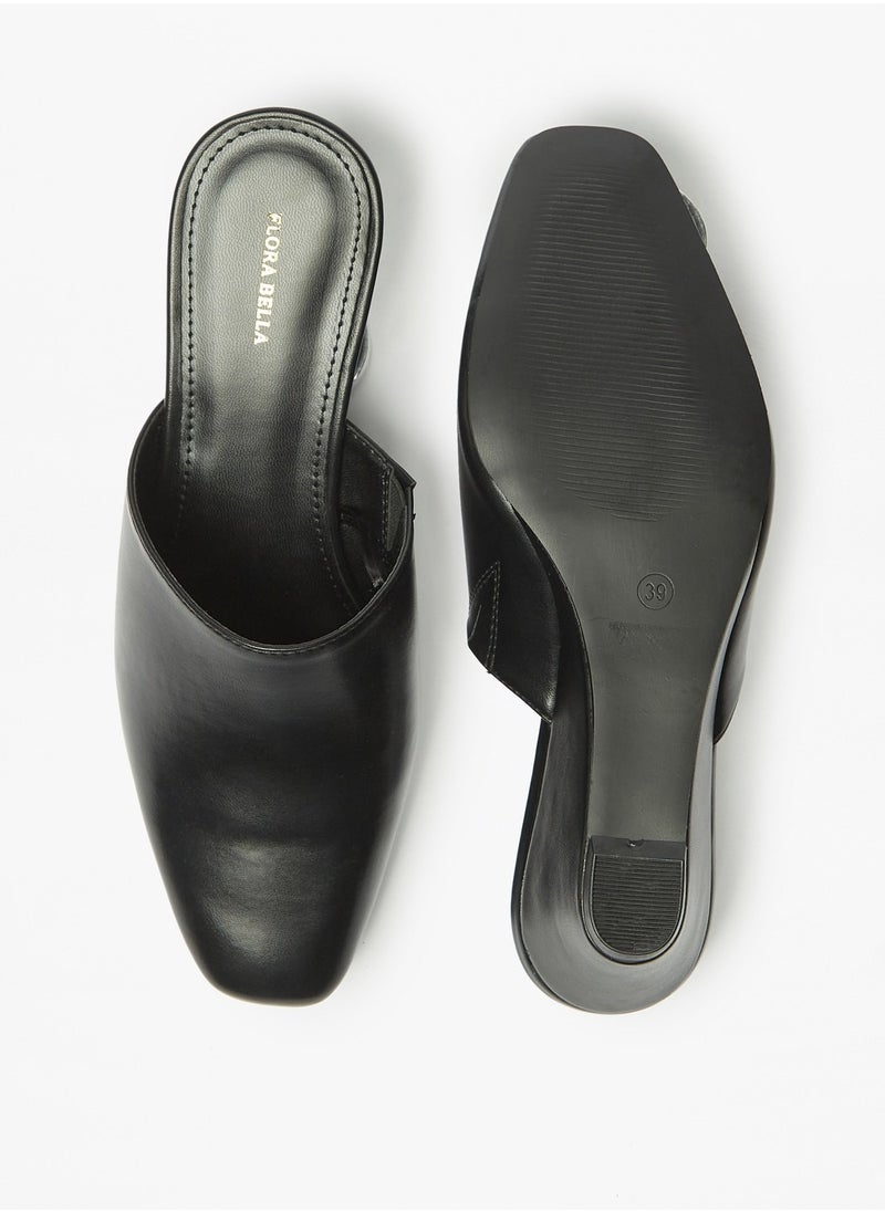 Flora Bella By Shoexpress - Womens Solid Slip-On Mules with Wedge Heels - Image 1
