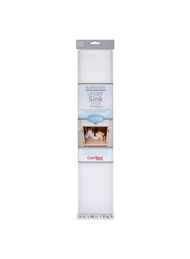 Con-Tact Waterproof Protective Liner for Under Kitchen Sink, Bathroom, Laundry Room Non-Adhesive Undersink and Vanity Mat, 24" x 48", Clear - Image 1