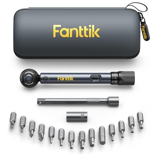 Fanttik WB10 Nova 1/4 Inch Drive Mini Bike Torque Wrench Set, 2-10 Nm/1.47-7.37ft-lb, 14 Bits Dual-Direction Click Adjustable 72-Tooth Torque Wrench Set for Bicycle - Image 1