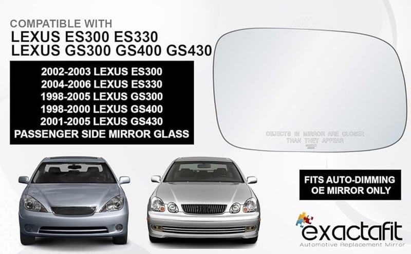 Rugged TUFF exactafit 8120R Passenger Side Mirror Glass Replacement Repair Compatible With 2002-2003 Lexus ES300, 2004-2006 ES330, 1998-2005 GS300, 1998-2000 GS400, 2001-2005 GS430 - Image 5