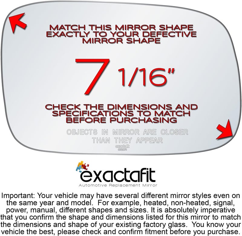 Rugged TUFF exactafit 8120R Passenger Side Mirror Glass Replacement Repair Compatible With 2002-2003 Lexus ES300, 2004-2006 ES330, 1998-2005 GS300, 1998-2000 GS400, 2001-2005 GS430 - Image 2