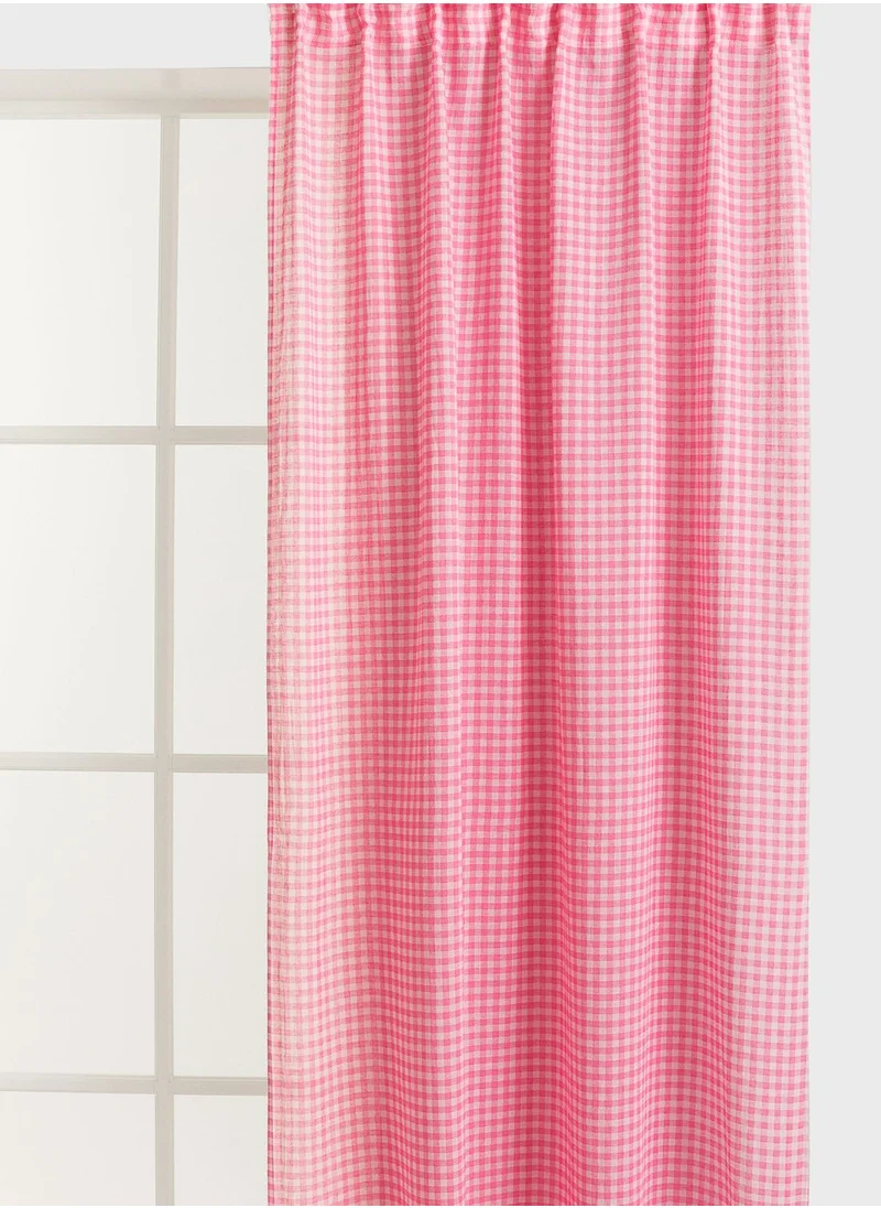 H&M 2-Pack Checked Linen-Blend Curtain Lengths