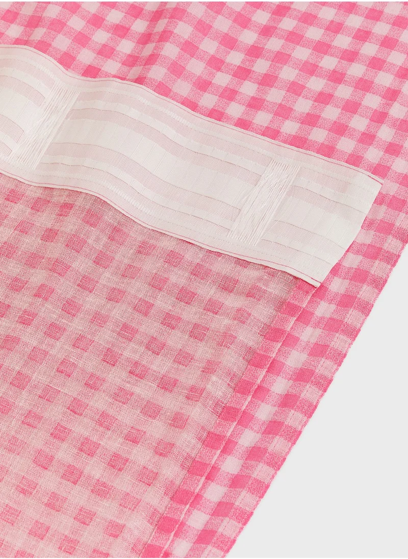 H&M 2-Pack Checked Linen-Blend Curtain Lengths