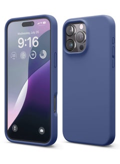 Generic Compatible with iPhone 16 Pro Max Case 6.9 Inch Slim Liquid Silicone 4 Layers Soft Gel Rubber Shockproof Protective Phone Case with Anti Scratch Microfiber Lining (Blue) 