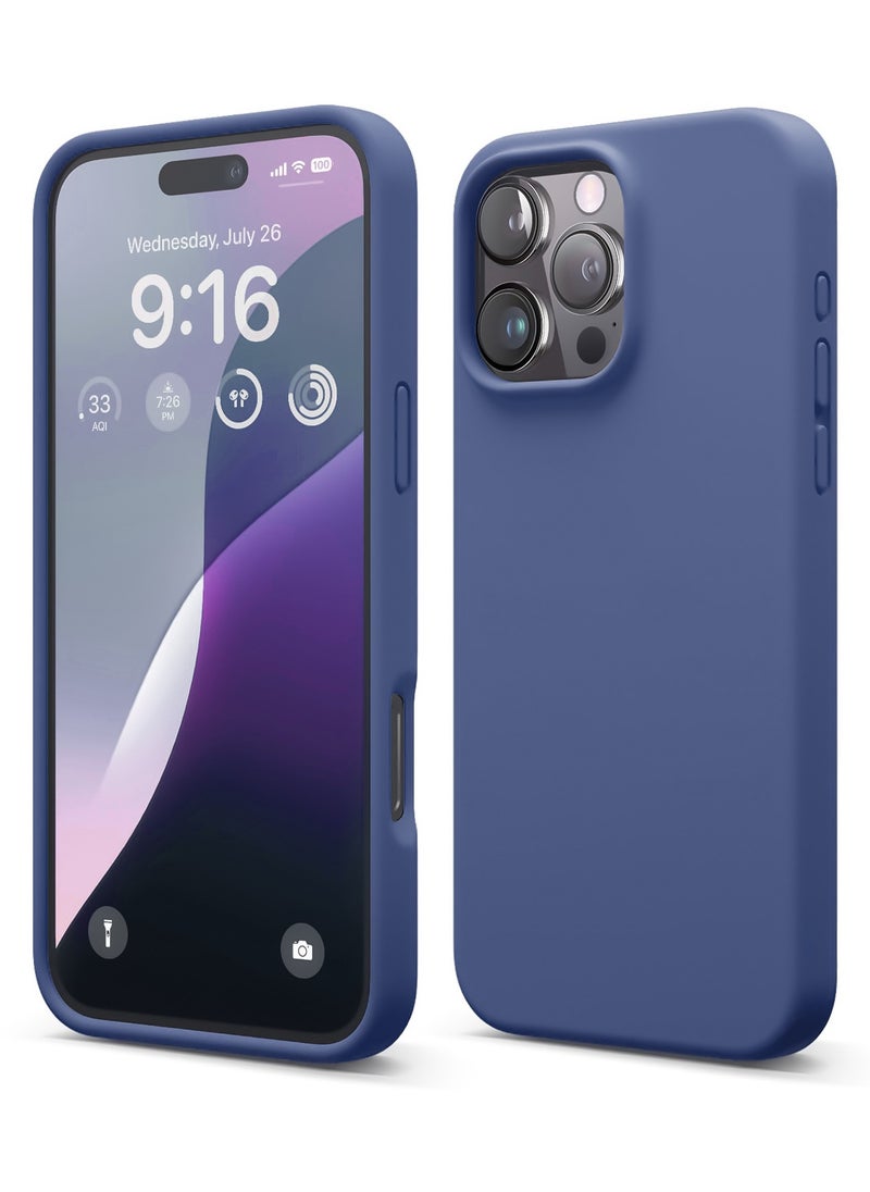 Generic - Compatible with iPhone 16 Pro Max Case 6.9 Inch Slim Liquid Silicone 4 Layers Soft Gel Rubber Shockproof Protective Phone Case with Anti Scratch Microfiber Lining (Blue) - Image 1