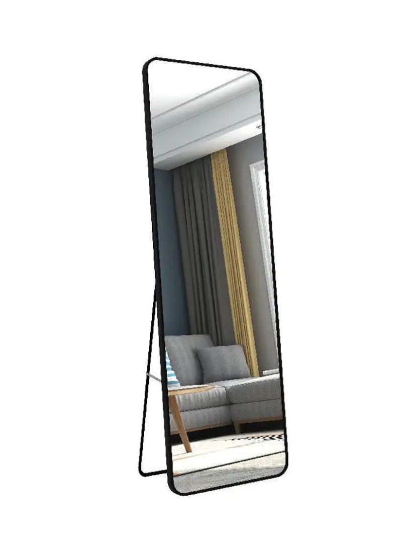 Huitich Aluminum Alloy Frame Floor Mirror With Stand Black, 145x35 Cm  - Image 2