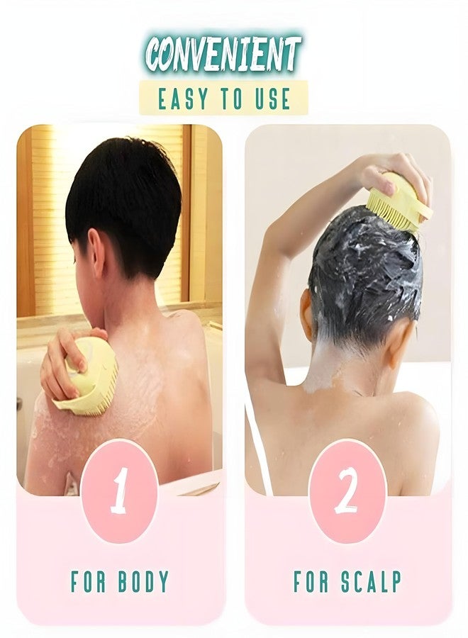 SANTALON Body Scrubber with Soap Dispenser Brush, Silicone Exfoliating Brushes, Soft Body Exfoliator, Bath Loofah for Babies, Kids, Women, Men and Pets (2 count) - Image 5