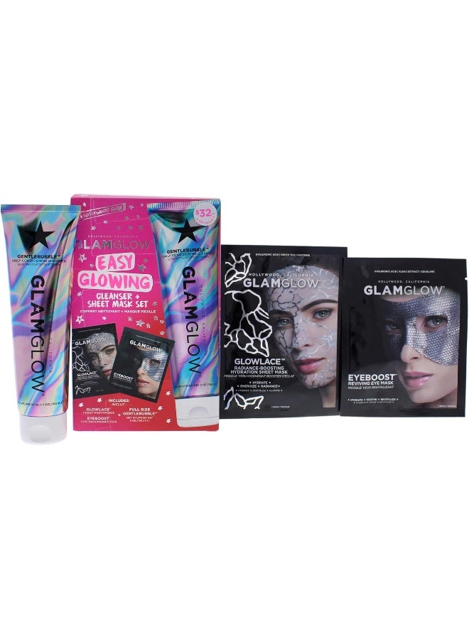 Glamglow Easy Glowing Cleanser Plus Sheet Mask Set For Women 3 Pc - Image 1