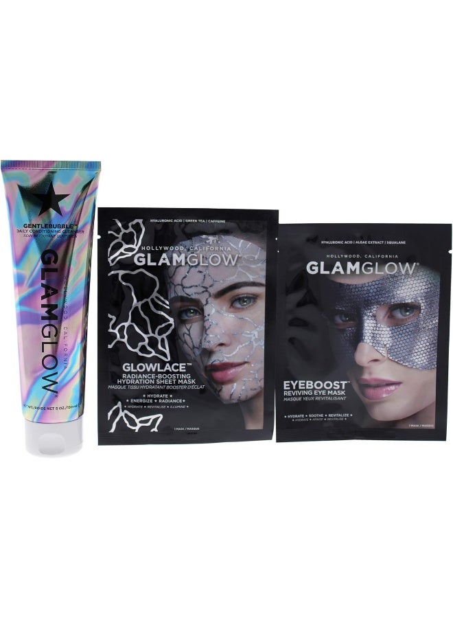 Glamglow Easy Glowing Cleanser Plus Sheet Mask Set For Women 3 Pc - Image 2