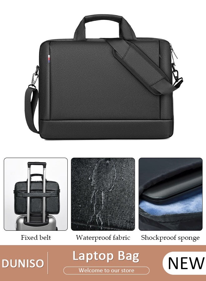 DUNISO 15 Inch Laptop Bag with Multi Compartment Lightweight Laptop Hand Bag Crossbody Bag Travel Business Briefcase Water-Resistant Dust-proof Shoulder Messenger Bag for Men and Women Work Office - Image 1