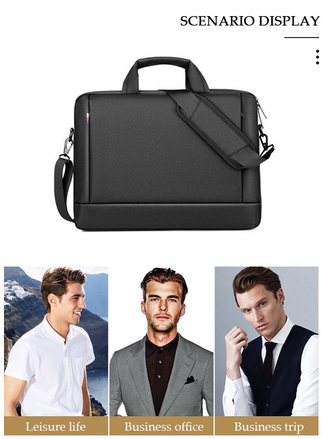 DUNISO 15 Inch Laptop Bag with Multi Compartment Lightweight Laptop Hand Bag Crossbody Bag Travel Business Briefcase Water-Resistant Dust-proof Shoulder Messenger Bag for Men and Women Work Office - Image 3