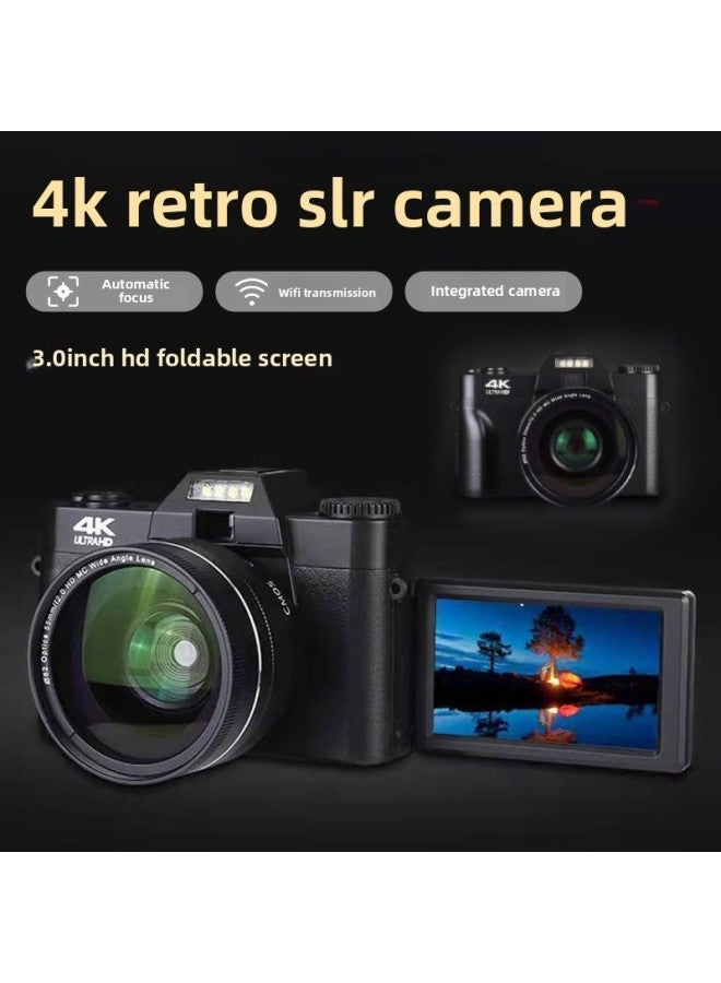 Generic 4K HD 48 Million Retro SLR Digital Camera Filter Wide Angle Micro Single Student Entry Camera-Body Color:Filters-Gradient Gray  - Image 2
