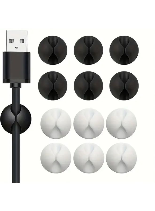 10pcs White Heavy Duty Cable Management Organizer Wall Mount With Secure Grip - Image 5