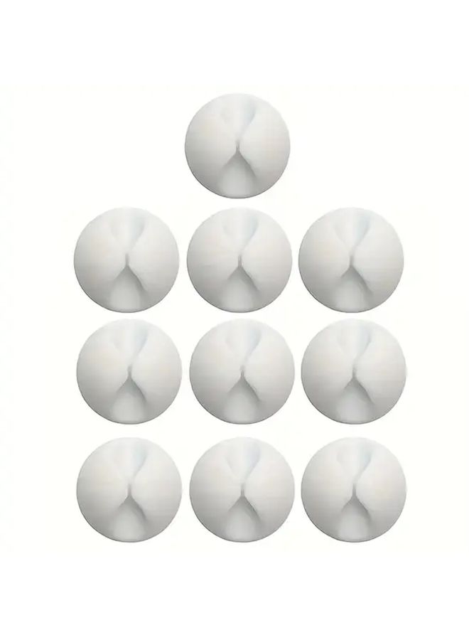 10pcs White Heavy Duty Cable Management Organizer Wall Mount With Secure Grip - Image 3