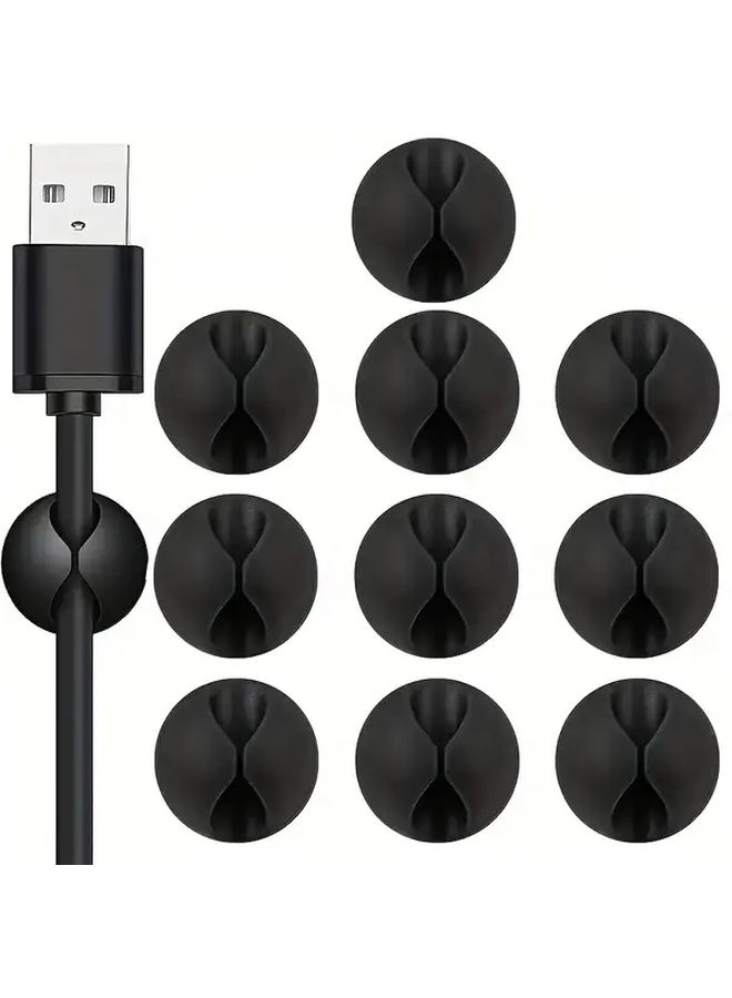 10pcs White Heavy Duty Cable Management Organizer Wall Mount With Secure Grip - Image 2