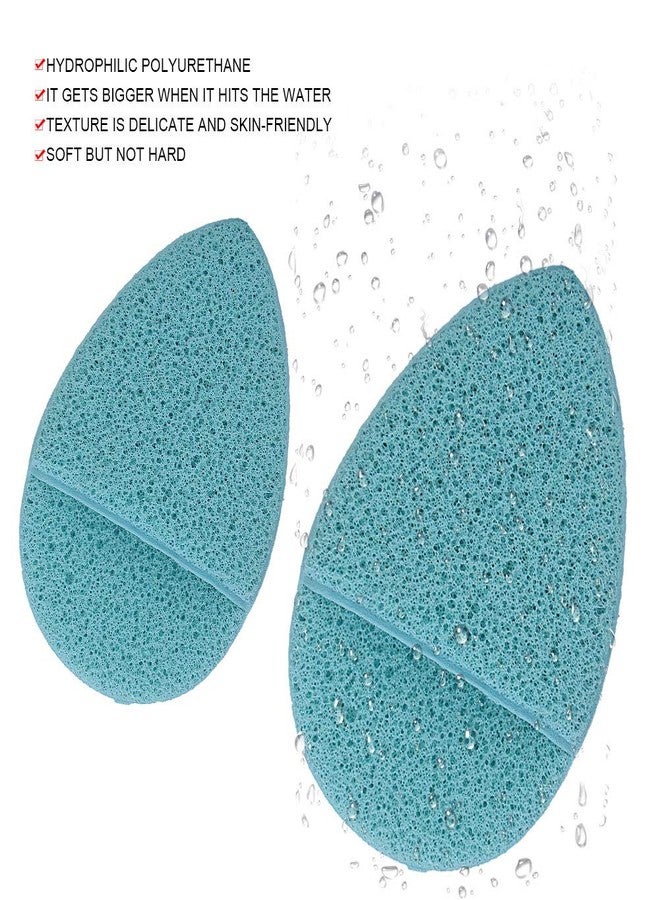 Sonew 5pcs Makeup Cleansing Puff, Face Washing Sponge Makeup Remover Pads Hydrophilic Soft Exfoliator Puff for Deep Cleansing Skin Care(Green) - Image 3