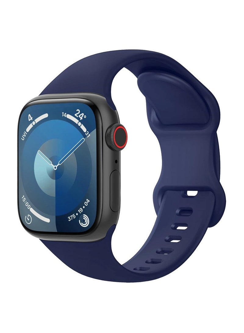 3 PCS Silicone Strap for Apple Watch SE (2024) GPS 44mm Black, White and Blue - Image 5