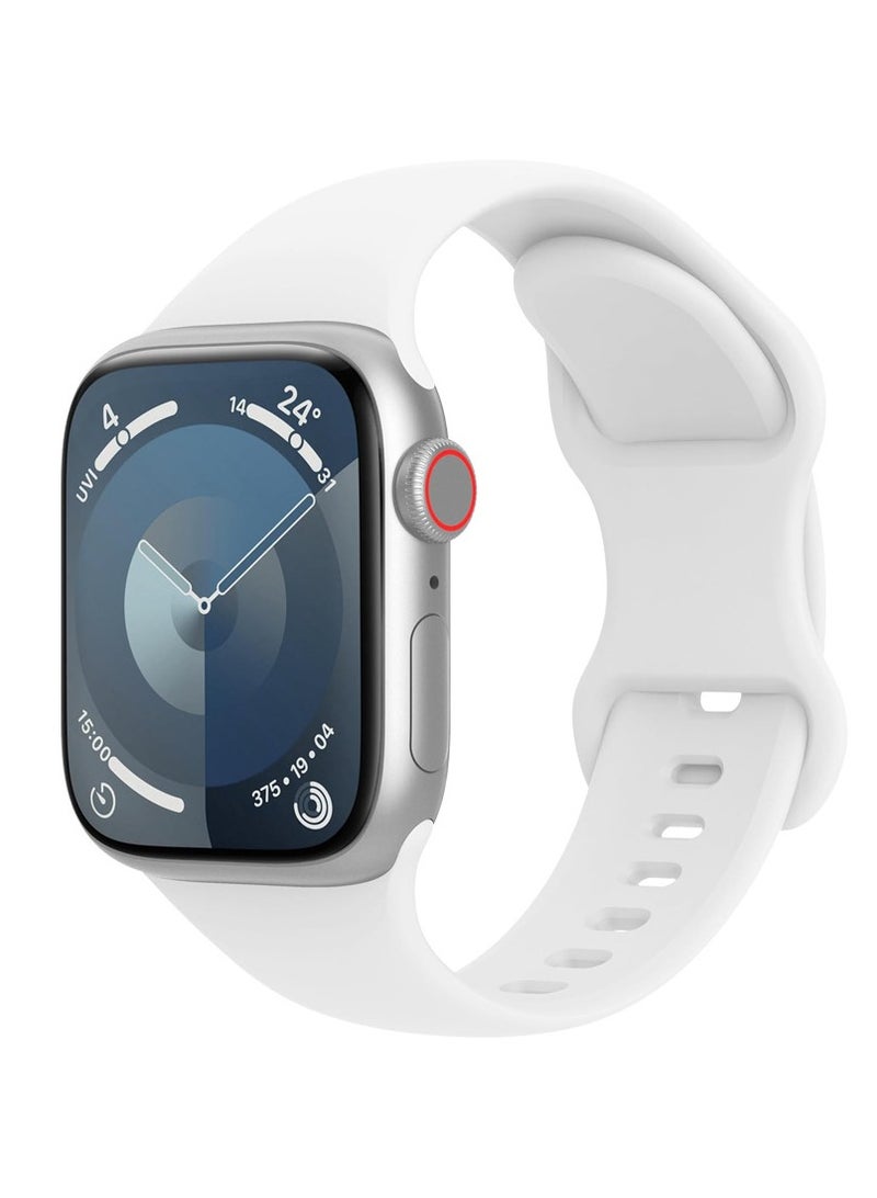 3 PCS Silicone Strap for Apple Watch SE (2024) GPS 44mm Black, White and Blue - Image 4