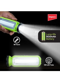 Impex Impex 2 in 1 Rechargeable LED Flashlight with Emergency Lamp 900 mAh Battery Multi Purpose Tourch Light Lamp and Torch Light 6 Months Warranty Lumin A1  - Image 2
