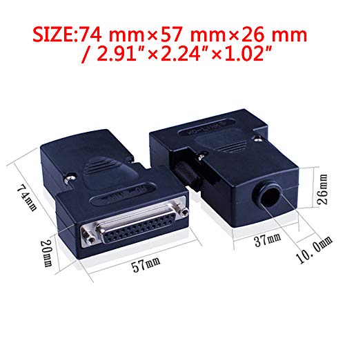 ANMBEST 2PCS DB25 Solderless Connector, RS232 D-SUB Serial to 25-pin Port Terminal Female Adapter Breakout Board with Case Long Bolts Nuts - Image 5