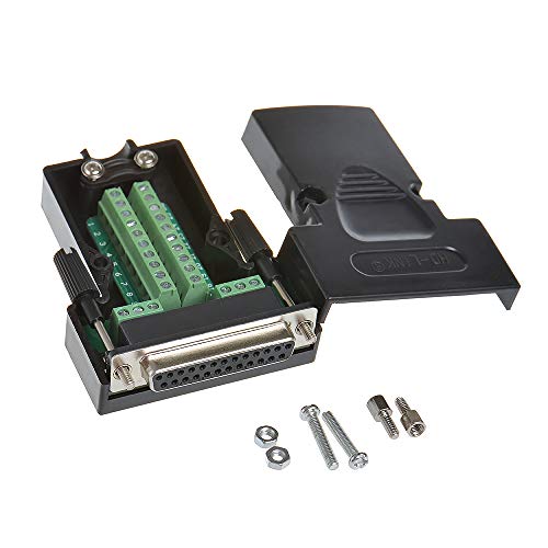 ANMBEST 2PCS DB25 Solderless Connector, RS232 D-SUB Serial to 25-pin Port Terminal Female Adapter Breakout Board with Case Long Bolts Nuts - Image 2