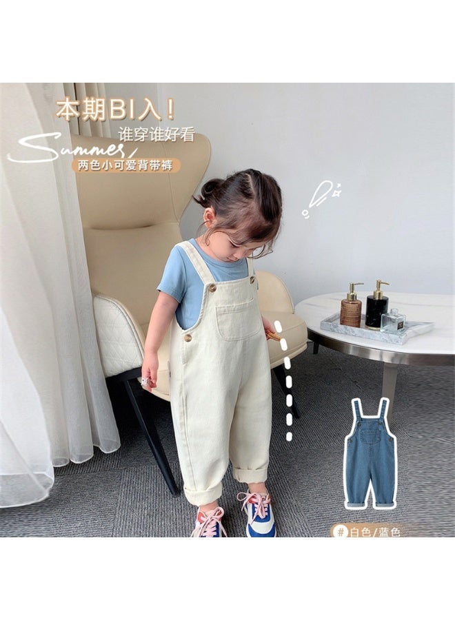Ayada Home Girls Denim Overalls with Adjustable Straps, Casual Loose Fit Jumpsuit - Image 4