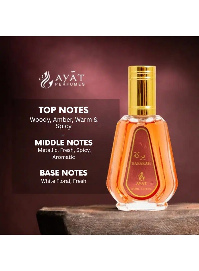 Ayat Perfumes Barakah Eau de Parfum 50 ml – Woody Amber Warm & Spicy – Fresh Metallic Heart – White Floral Base – Long-Lasting Women’s Arabian Perfume - Image 3