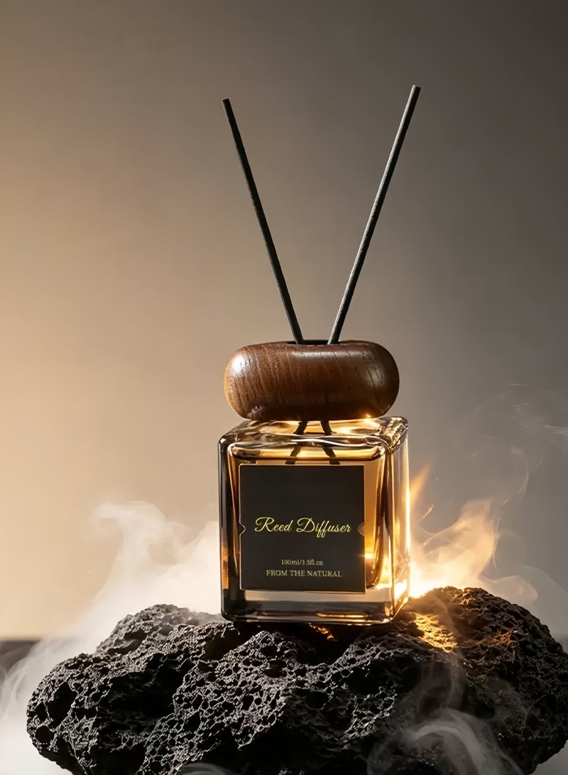 ناشر عطر بقصبان برائحة الخشب الأرز حجم 100 مل، عطر منزلي يدوم طويلاً - Image 1