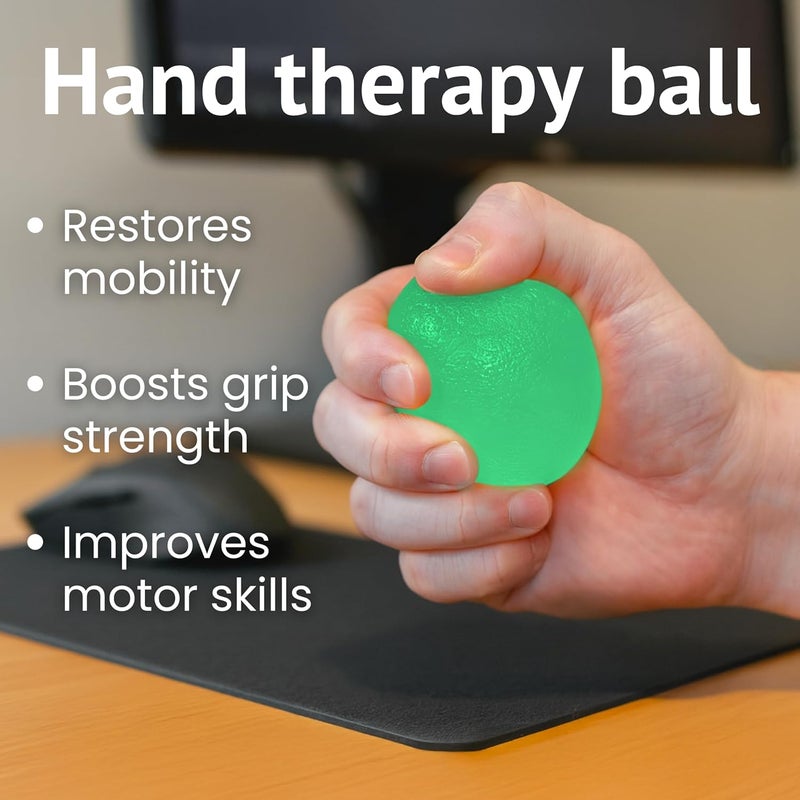 HOMECRAFT Gel Ball Hand Exerciser Stress Ball for Adults Arthritis Hand Therapy Aid for Weak Grip Squeeze Ball for Hand Exercise Rehab Strength Training Stress Relief - Image 3
