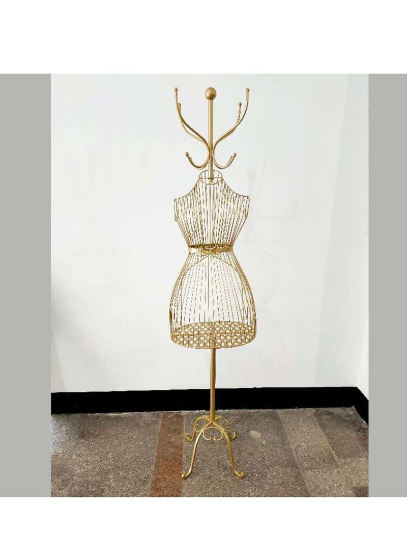 FFD Female Mannequin Torso Body Dress Form Steel Wire Frame Decorative Flower Stand Freestanding Display Metal Multifunction Wedding Dress Hanger Cloth Hanger - Image 2