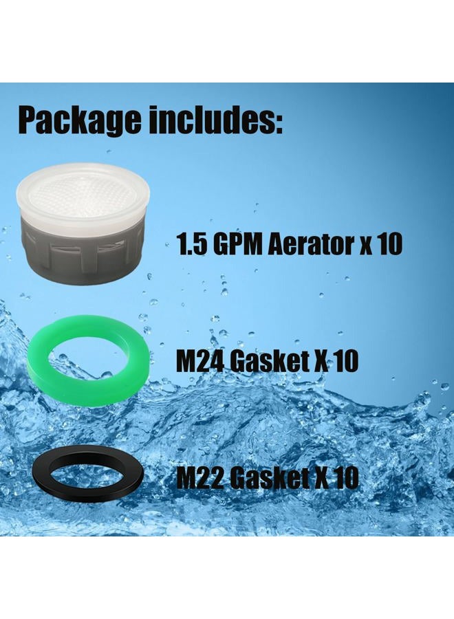 MOILINJAEY Faucet Aerator, 1.5GPM Flow Limiter Insert, Faucet Aerator Replacement Part, Used for Bathroom or Kitchen Sink Faucet Filter, Suitable for Internal and External Thread Faucet Aerators (20 PCS) - Image 3