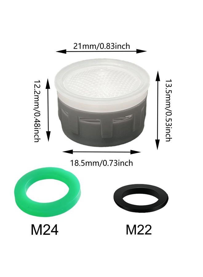 MOILINJAEY Faucet Aerator, 1.5GPM Flow Limiter Insert, Faucet Aerator Replacement Part, Used for Bathroom or Kitchen Sink Faucet Filter, Suitable for Internal and External Thread Faucet Aerators (20 PCS) - Image 2