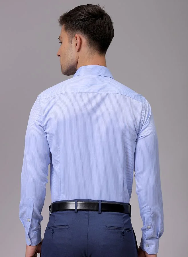 The Indian Garage Co Men Slim Fit Striped Full Sleeves Cutaway Collar Formal Shirt