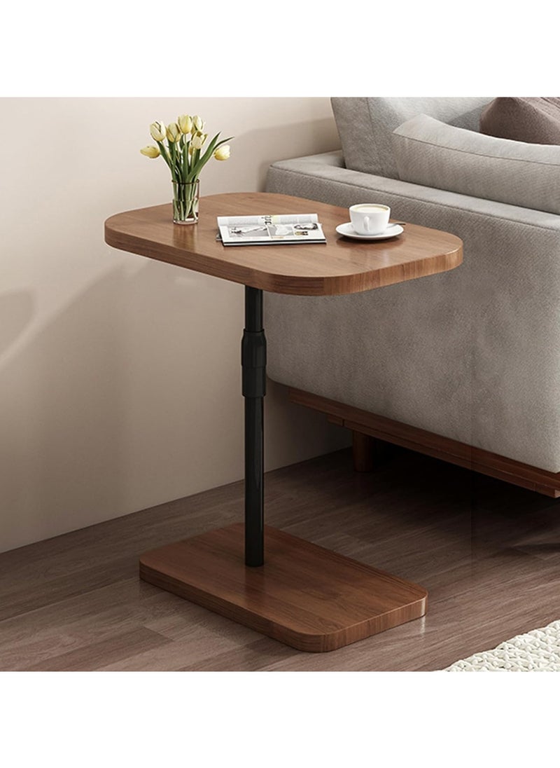 XICEN Small Side Table,Coffee Table Adjustable ,C Shaped End Table for Sofa and Bed, TV Tray Table with Metal Frame for Couch, Living Room, Bedroom(Black walnut + Black frame L46*W30*H(60-90)cm)  - Image 1
