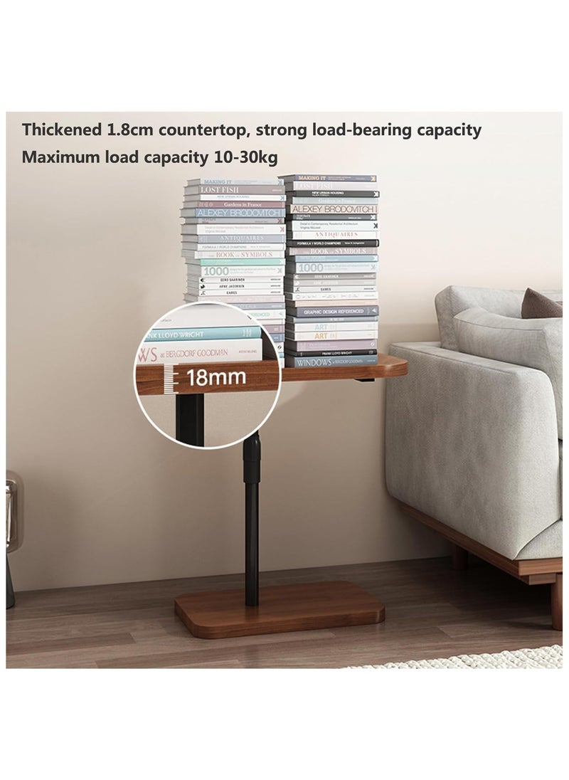 XICEN Small Side Table,Coffee Table Adjustable ,C Shaped End Table for Sofa and Bed, TV Tray Table with Metal Frame for Couch, Living Room, Bedroom(Black walnut + Black frame L46*W30*H(60-90)cm)  - Image 5