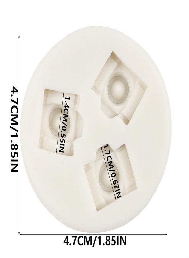 QDMOLDS قالب سيليكون ثلاثي التجاويف على شكل كاميرا من QDMOLDS لتزيين الكيك والكب كيك والحلوى والشوكولاتة والحلويات وعجينة السكر وراتنج الإيبوكسي والطين البوليمري - Image 2
