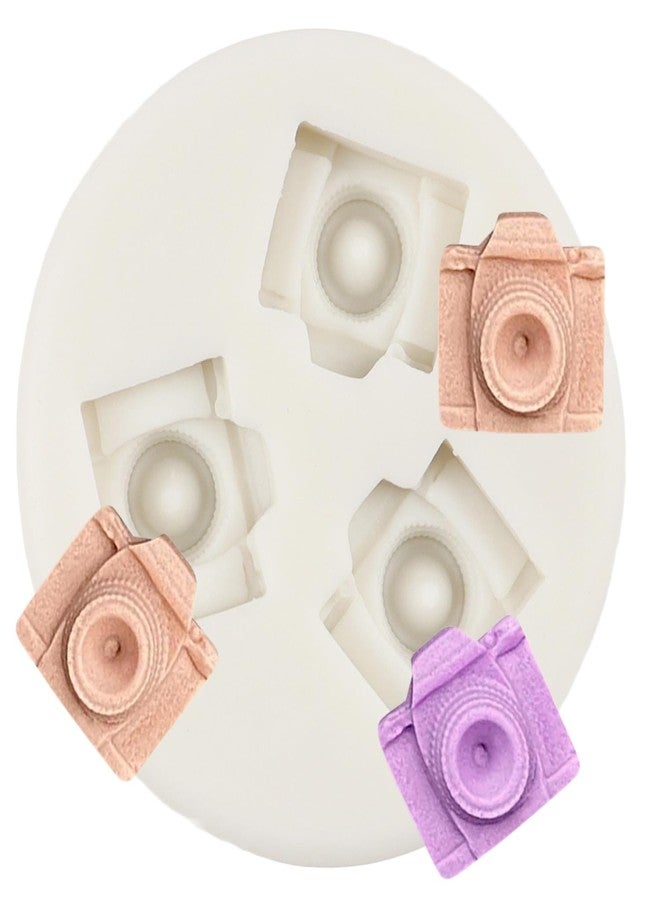 QDMOLDS قالب سيليكون ثلاثي التجاويف على شكل كاميرا من QDMOLDS لتزيين الكيك والكب كيك والحلوى والشوكولاتة والحلويات وعجينة السكر وراتنج الإيبوكسي والطين البوليمري - Image 1