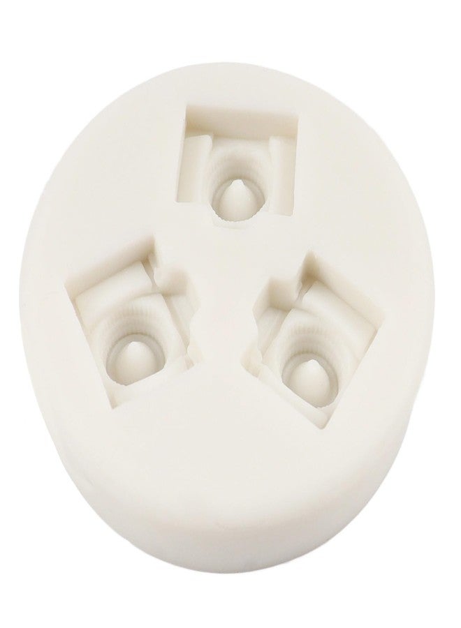 QDMOLDS قالب سيليكون ثلاثي التجاويف على شكل كاميرا من QDMOLDS لتزيين الكيك والكب كيك والحلوى والشوكولاتة والحلويات وعجينة السكر وراتنج الإيبوكسي والطين البوليمري - Image 4