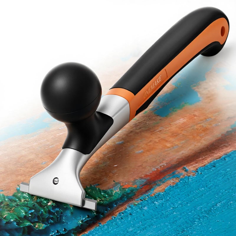 Onemake 2-1/2" Heavy-Duty Premium Ergonomic Carbide Scraper Tool, Removal on Dry Glaze, Stains, Putty, Scratches, Rust, Paint, Glue, Varnish, Resin, Suitable for Various Surfaces, Wood, Metal, Glass & Floors - Image 1