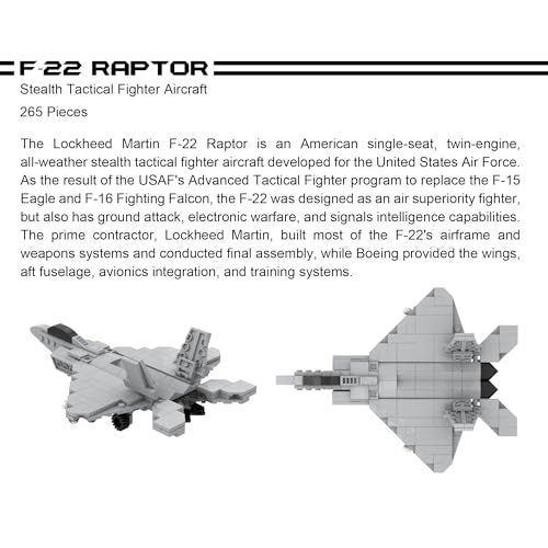 Apostrophe Games 5 Military Building Block Sets (659 Pieces) F-22 Raptor, M1 Abrams Tank, Black Hawk Helicopter, Reaper UAV and Humvee Army Truck Scale Models for Kids and Adults - Image 3