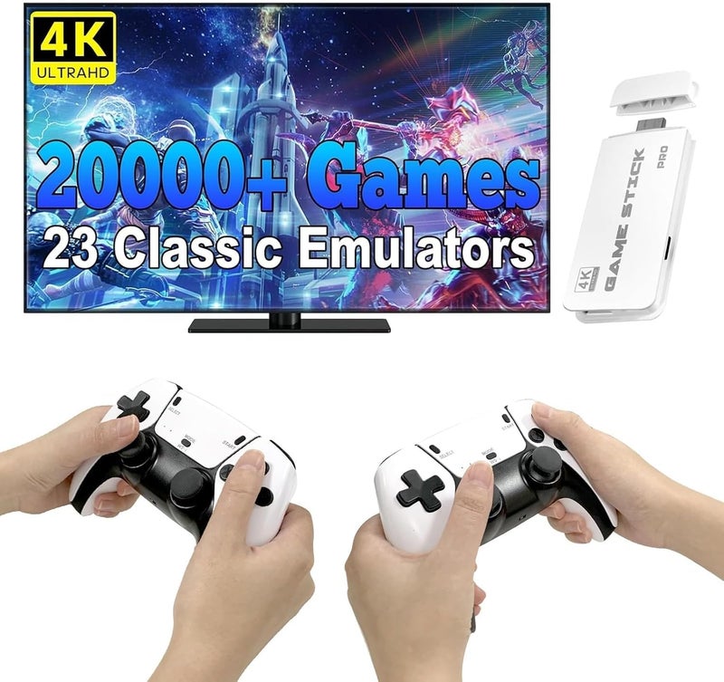 Game Console Stick , Plug & Play TV Video Game System with TF Card & 2 Wide-Grip 2.4GHz Wireless Controllers (128G) - Image 2