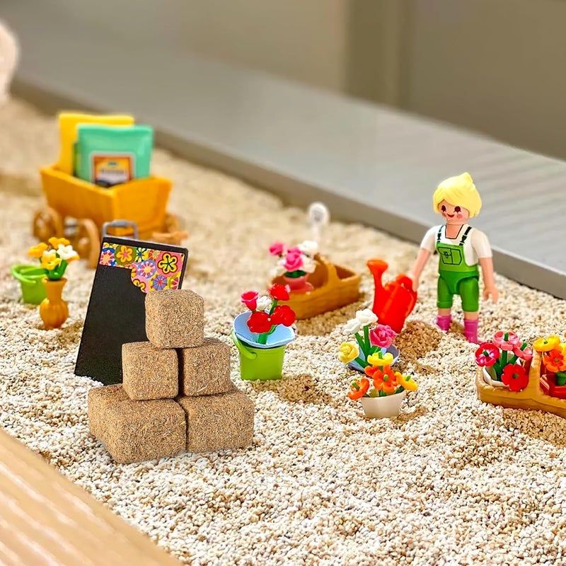 حزم قش مصغرة من Housoutil، 12 قطعة، تماثيل حزم قش زخرفية، زينة Ayrick لبيت الدمى ومشهد المزرعة DIY، عرض طاولة حصاد الخريف - Image 5