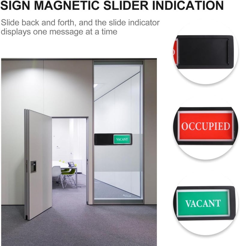 Hemobllo Vacant Occupied Sliding Door Sign - Do Not Disturb for Restroom, Bathroom, Office, Conference Room - Image 5