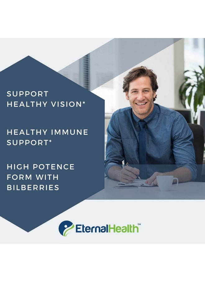 EternalHealth - Vitamin A (Double Strength) With Bilberry Extracts And Retinyl Palmitate Extracts- High Potency Form - Supports Healthy Vision & Immune System And Healthy Growth - 90 Veg Capsules - Image 1