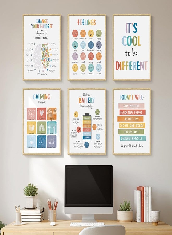 Cuspin Framed Inspirational Wall Art Decor for Office, Calming Corner Speech Therapy Classroom Canvas Wall Art Therapist Offices Decor, Positive Affirmations Mental Health Office Wall Decor Mindset Gifts - Image 1