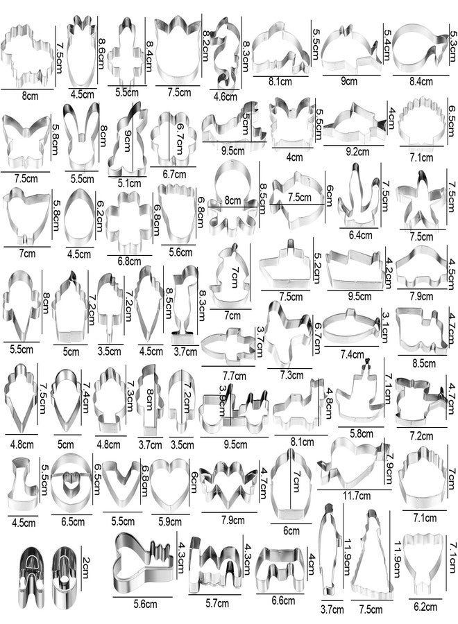 Yinder 108 Pcs Metal Cookie Cutters Set Stainless Steel Biscuit Cutter Molds Include Heart Star Round Flower Vehicle Sea Creatures Alphabet Numbers Ice Cream Cone Fruit Shapes Cookie Cutters for Baking - Image 2
