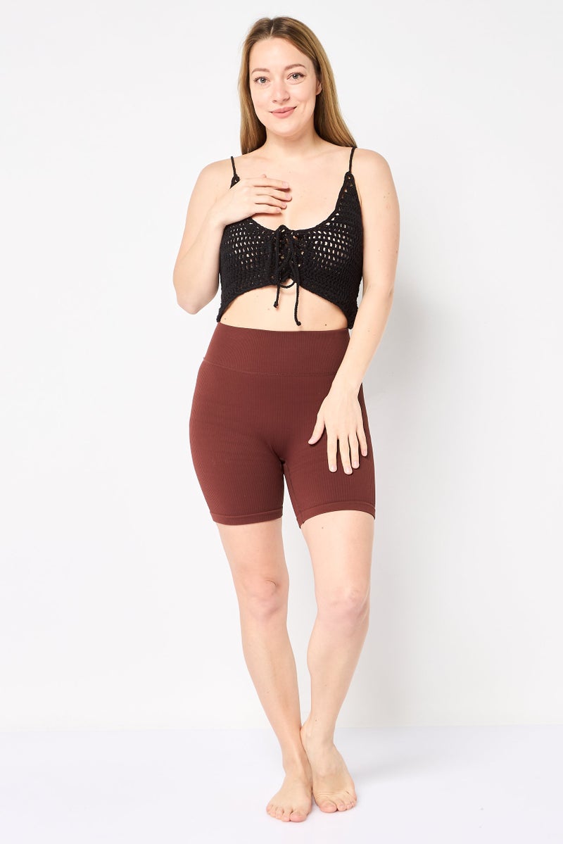 Billabong x Its Now Cool Women U-Neck Sleeveless Crochet Top, Black - Image 2