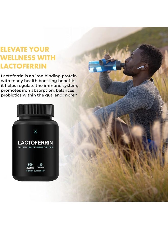 HUMANX Lactoferrin 500mg - Powerful Serving Size (Gluten Free, Non GMO, Soy Free Supplements) - A Component in Colostrum - USA Made, Supports Healthy Immunity, Iron Utilization & Absorption - Image 4