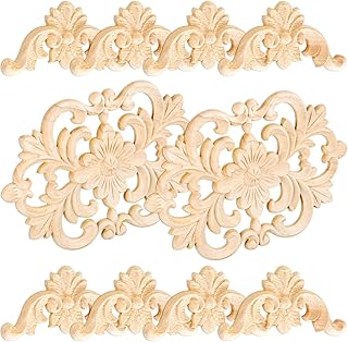 Vicenpal Vicenpal 10 Pcs Wood Appliques Decorative Onlays for Furniture Door Center DIY Carved Decal Bed Wardrobe - Image 1